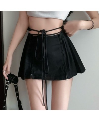 Woman Skirt Fashion 2023 Sexy Spice Cross Strap Korean Style New Design Slim Straight Short A-line Skirt Clothing $37.14 - Sk...