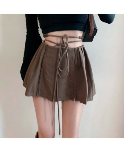 Woman Skirt Fashion 2023 Sexy Spice Cross Strap Korean Style New Design Slim Straight Short A-line Skirt Clothing $37.14 - Sk...