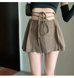 Woman Skirt Fashion 2023 Sexy Spice Cross Strap Korean Style New Design Slim Straight Short A-line Skirt Clothing $37.14 - Sk...