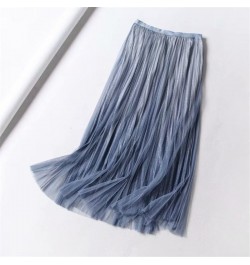 Pleated Mesh Skirts For Women Fashion Long Skirts 2023 Spring Summer High Waist Elegant Lace Skirts 8 Colors $44.73 - Skirts