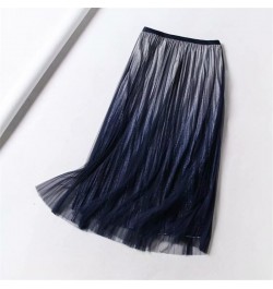 Pleated Mesh Skirts For Women Fashion Long Skirts 2023 Spring Summer High Waist Elegant Lace Skirts 8 Colors $44.73 - Skirts