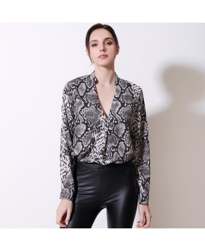 Women Elegant Blouse Long Sleeve Leopard Print Shirts Ladies Streetwear Blouses Plus Size Chiffon Shirt XZ250 $29.21 - Blouse...