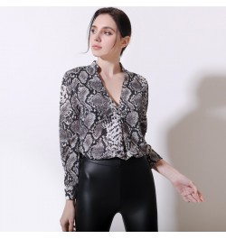 Women Elegant Blouse Long Sleeve Leopard Print Shirts Ladies Streetwear Blouses Plus Size Chiffon Shirt XZ250 $29.21 - Blouse...