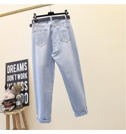 Ripped Jeans For Women 2023 Blue Loose Female Fashion High Waist Mom Jeans Woman Calf-Length Pants Casual Harem Jeans $31.88 ...