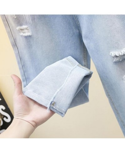 Ripped Jeans For Women 2023 Blue Loose Female Fashion High Waist Mom Jeans Woman Calf-Length Pants Casual Harem Jeans $31.88 ...