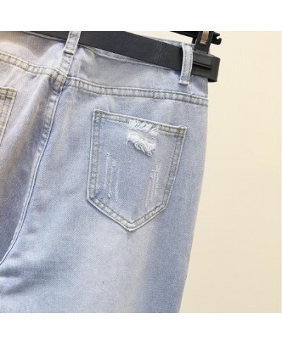 Ripped Jeans For Women 2023 Blue Loose Female Fashion High Waist Mom Jeans Woman Calf-Length Pants Casual Harem Jeans $31.88 ...