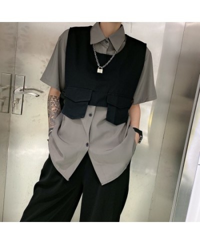 Vests Waistcoats Women Design Leisure Summer Streetwear Trendy Ulzzang All-match Teens Simple Clothing Pockets Outwear Ladies...