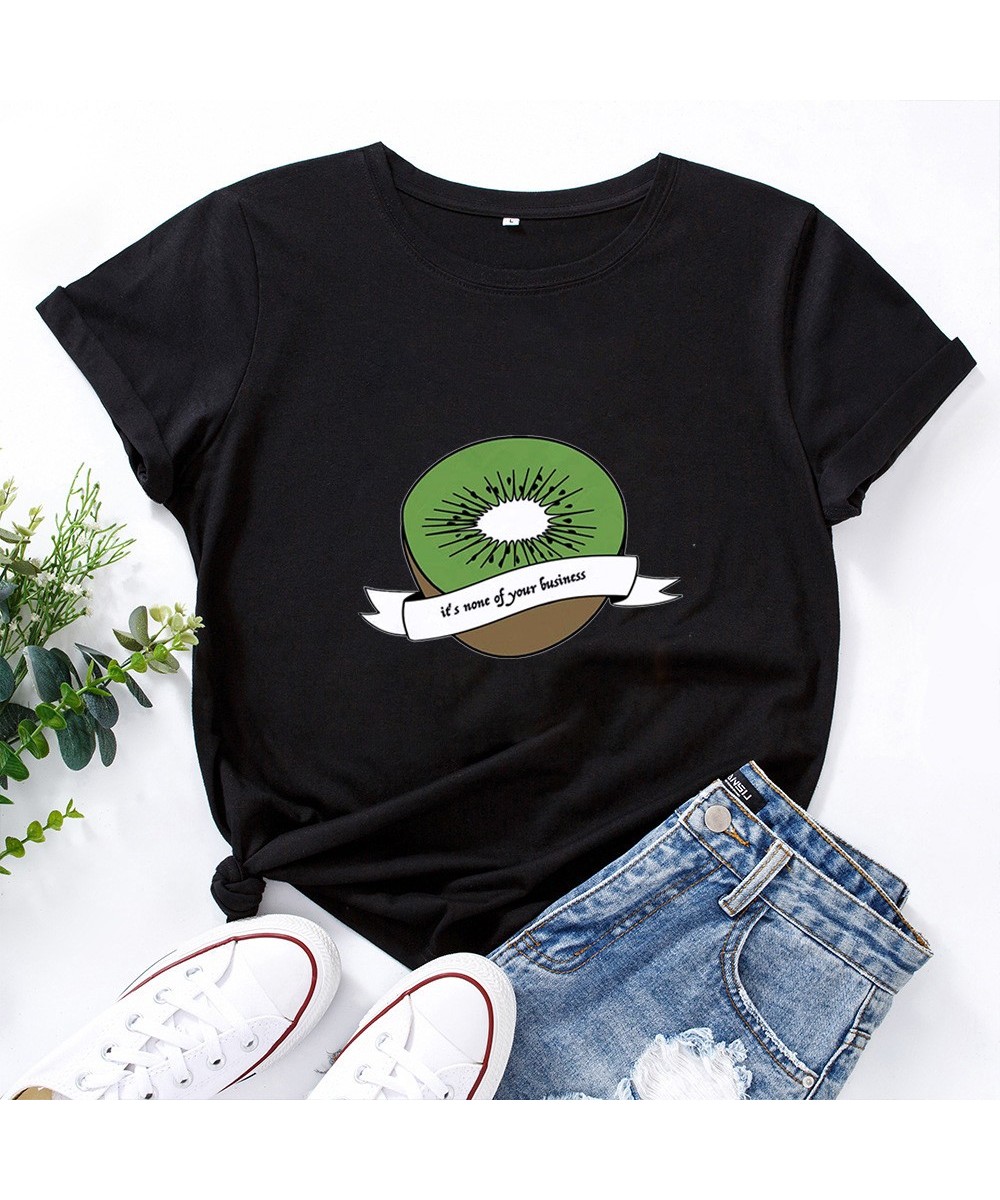 It's None of Your Business Half A Kiwi Women T-shirt Cotton O-neck T Shirt for Women Short Sleeve Casual Tshirt Women $23.88 ...