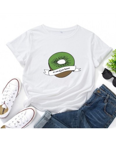 It's None of Your Business Half A Kiwi Women T-shirt Cotton O-neck T Shirt for Women Short Sleeve Casual Tshirt Women $23.88 ...