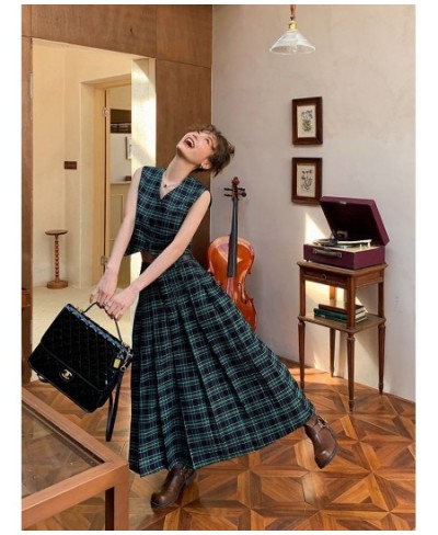 Short Plaid Vest Women's Spring New High-waisted Slimming Half Skirt Suit Design Sense Fashion Set $43.79 - Skirts