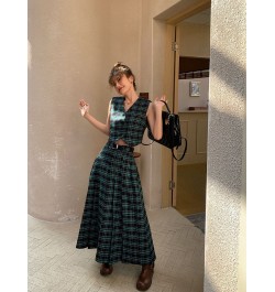 Short Plaid Vest Women's Spring New High-waisted Slimming Half Skirt Suit Design Sense Fashion Set $43.79 - Skirts