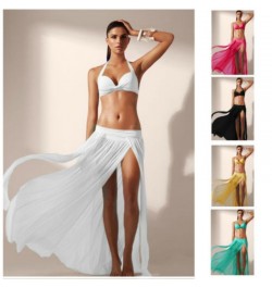 Ladies Sexy Beach Wear Floor Length Maxi Long Wrap Skirt Chiffon Lace Mesh Solid Swimwear Bikini Cover Up $20.65 - Bottoms