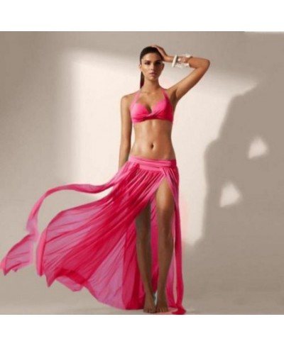 Ladies Sexy Beach Wear Floor Length Maxi Long Wrap Skirt Chiffon Lace Mesh Solid Swimwear Bikini Cover Up $20.65 - Bottoms