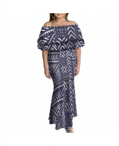 Customize Tonga Puletasi Polynesian Design Top and Mermaid Long Skirt Dress Off Shoulder Dresse Match Mens Shirts $41.64 - Dr...