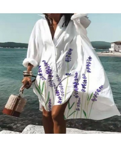 New Oversized Shirt Dress Women Summer Casual Loose Button Long Sleeve Beach Dresses Female Elegant Bohemian Vacation Sundres...