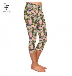 Fashion New Women Casual Capri Leggings Sloths and Flowers Digital Print High Waist Fitness Stretch Mid-Calf 3/4 Pants $20.91...