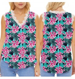 Women's Summer Gradient Sleeveless Lace V Neck Casual Style Tank Top $52.30 - Underwear