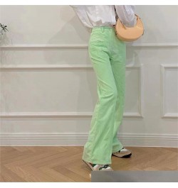 Early Spring 2023 New Design Green High Waist Cut Casual Micro Flare Jeans For Women $86.78 - Jeans