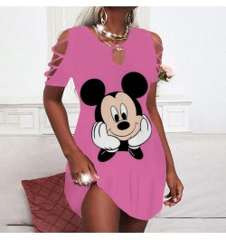 Chic and Elegant Woman Dress Minnie Mouse Party Dresses Cutout Sleeves Women Off Shoulder Summer 2022 Mickey Sexy Women's $28...