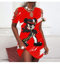 Chic and Elegant Woman Dress Minnie Mouse Party Dresses Cutout Sleeves Women Off Shoulder Summer 2022 Mickey Sexy Women's $28...