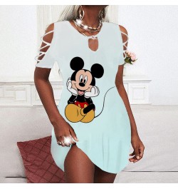 Chic and Elegant Woman Dress Minnie Mouse Party Dresses Cutout Sleeves Women Off Shoulder Summer 2022 Mickey Sexy Women's $28...