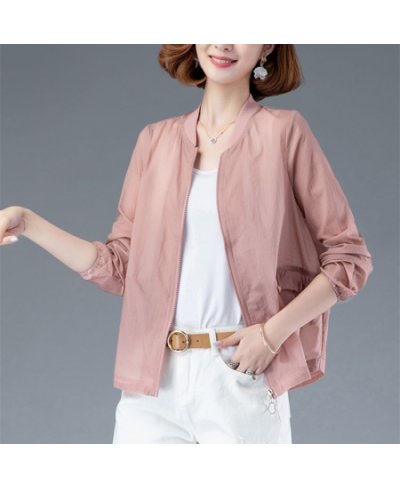 Chic Ruffle Pink Bomber Jackets Women Plus Size 100kg Summer Thin Sun-Protective Tops Long Sleeve Loose Casual Cropped Veste ...