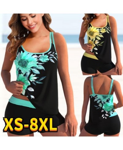 2022 Women Plus Size High Waisted Tankini Sets Sexy Swimsuit Monokini Two Pieces Swimwear Women 2022 New Beach Bathing Suits ...