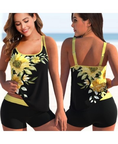 2022 Women Plus Size High Waisted Tankini Sets Sexy Swimsuit Monokini Two Pieces Swimwear Women 2022 New Beach Bathing Suits ...