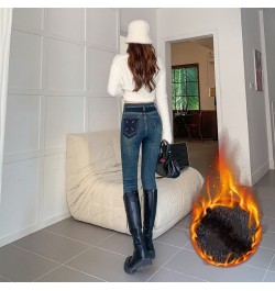 Vintage Thicken Winter Fur Jeans Women Skinny High Waist Pencil Jeans Push Up Casual Streetwear Denim Legging Pants $54.95 - ...