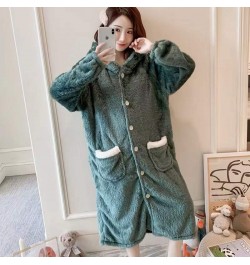 Women's New Winter 2022 Nightgown Thicken Warm Flannel Robes M-2XL Long Sleeve Hooded Sweet Cute Nightwear Femme Homewear $55...