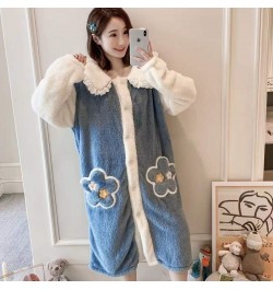 Women's New Winter 2022 Nightgown Thicken Warm Flannel Robes M-2XL Long Sleeve Hooded Sweet Cute Nightwear Femme Homewear $55...