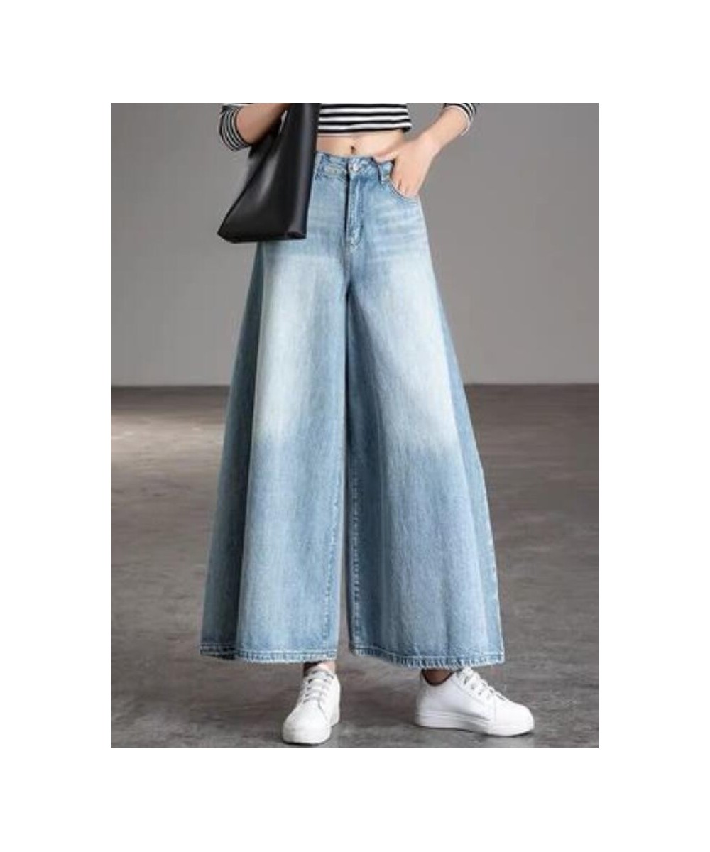 Summer Baggy Jeans Women High Waist Wide Leg Jeans For Women Fashion Denim Pants Loose Straight Denim Culottes $57.08 - Jeans