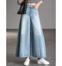 Summer Baggy Jeans Women High Waist Wide Leg Jeans For Women Fashion Denim Pants Loose Straight Denim Culottes $57.08 - Jeans