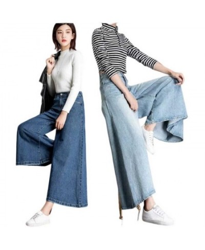 Summer Baggy Jeans Women High Waist Wide Leg Jeans For Women Fashion Denim Pants Loose Straight Denim Culottes $57.08 - Jeans