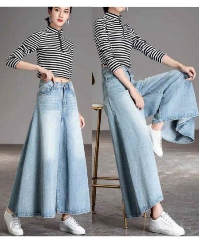 Summer Baggy Jeans Women High Waist Wide Leg Jeans For Women Fashion Denim Pants Loose Straight Denim Culottes $57.08 - Jeans