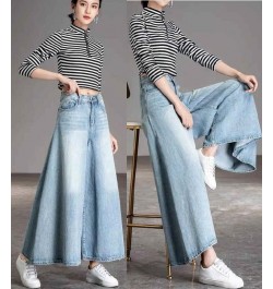 Summer Baggy Jeans Women High Waist Wide Leg Jeans For Women Fashion Denim Pants Loose Straight Denim Culottes $57.08 - Jeans