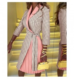 Autumn Shirt Dress Women Vintage Print Long Sleeve Mini Dresses For Women Fashion Turn Down Collar Lace Up Party Dress $52.81...