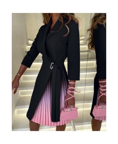 Autumn Shirt Dress Women Vintage Print Long Sleeve Mini Dresses For Women Fashion Turn Down Collar Lace Up Party Dress $52.81...