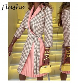 Autumn Shirt Dress Women Vintage Print Long Sleeve Mini Dresses For Women Fashion Turn Down Collar Lace Up Party Dress $52.81...