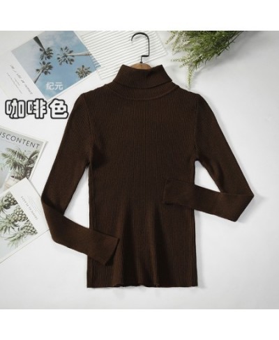 2023 Autumn Winter Sweater Women Knitted Turtleneck Sweater Casual Soft Jumper Fashion Slim Femme Elasticity Pullovers Pink $...