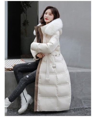 Parka women Women's winter coats 2022 new winter jacket in heavy hair long cultivate morality belt down female coat 8603 $82....