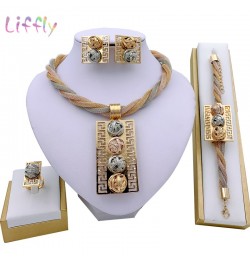 Fashion Indian Jewelry Sets African Jewelry Set Tassel Bridal Wedding Party Elegant Women Necklace Bracelet Earrings Ring $24...