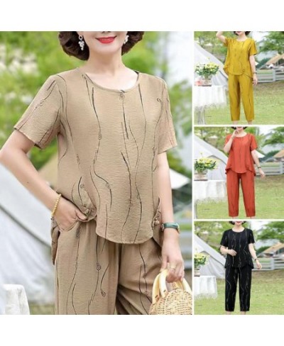 Summer Loose O-Neck Top Wide Leg Pants Two Piece New Elegant Pullover Pants Summer Suit Women Harajuku Style Suit $32.72 - Su...