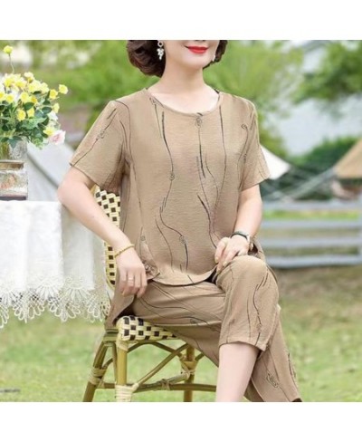 Summer Loose O-Neck Top Wide Leg Pants Two Piece New Elegant Pullover Pants Summer Suit Women Harajuku Style Suit $32.72 - Su...