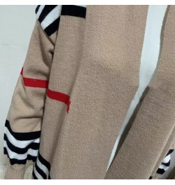 Autumn Winter Knitted Cardigan Women 2023 Striped Patchwork Sweater oversized Loose Long Outerwear Maxi Y2k Coat Soft Jacket ...