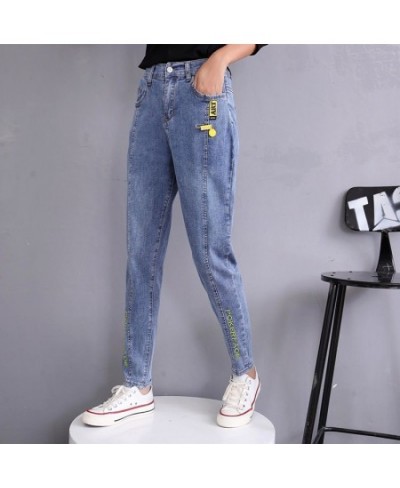 Women Stretch Harem Pants Jeans Spring Autumn Large Size Boyfriend Denim Pants Elastic High Waist Straight Jeans Loose Trouse...