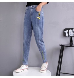 Women Stretch Harem Pants Jeans Spring Autumn Large Size Boyfriend Denim Pants Elastic High Waist Straight Jeans Loose Trouse...