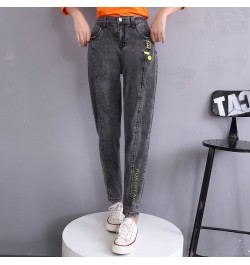 Women Stretch Harem Pants Jeans Spring Autumn Large Size Boyfriend Denim Pants Elastic High Waist Straight Jeans Loose Trouse...