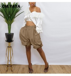 Women Shorts Solid Elastic Waist Loose Wide Leg Short Pants with Pockets Fashion Casual High Streetwear Summer Trousers $39.8...