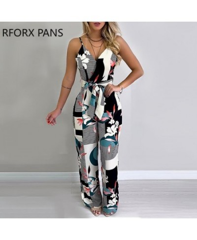 Spaghetti Strap Mixed Print Jumpsuit Casual Look for Women 2023 $39.79 - Jumpsuits
